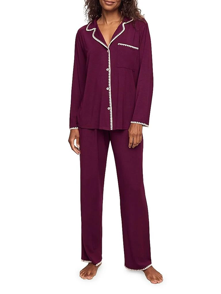 商品Eberjey|Two-Piece Frida Whip Stitch Pajama Set,价格¥659,第1张图片