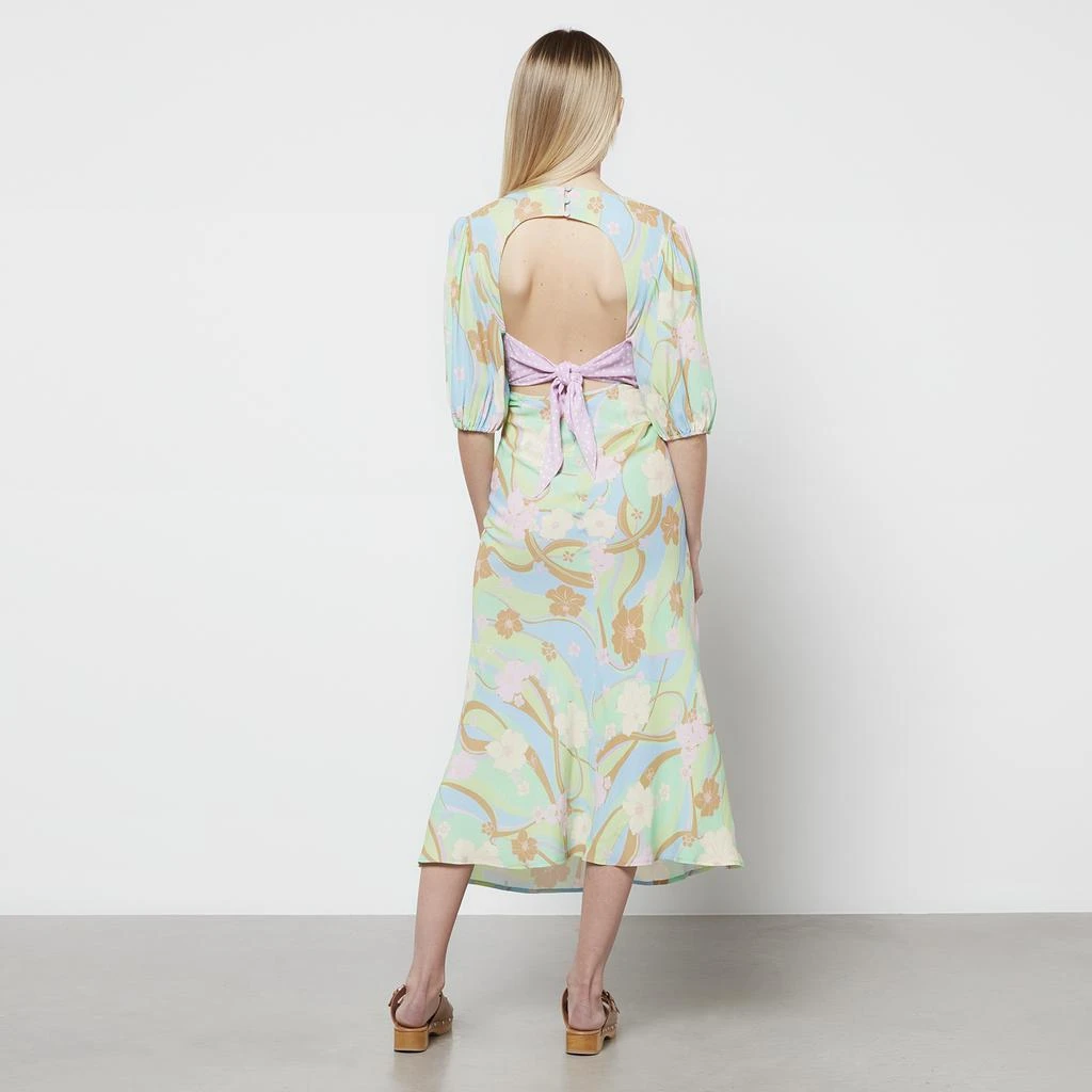 商品Rixo|RIXO Women's Steph Midi Dress - Pastel Hibiscus Wave,价格¥547,第2张图片详细描述