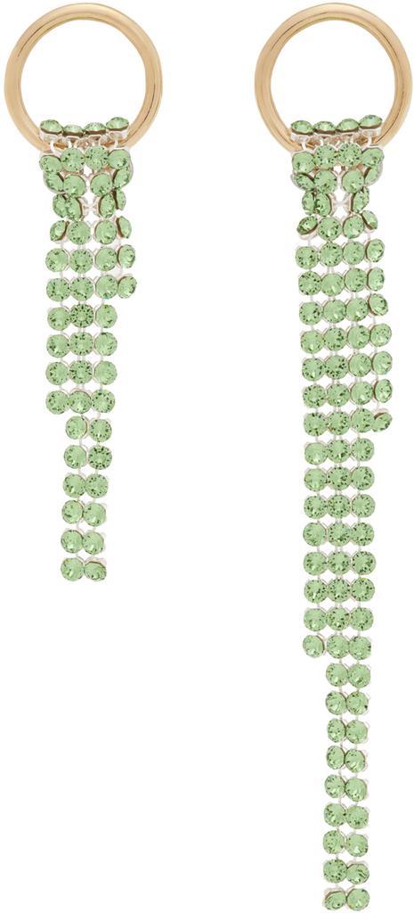 商品Justine Clenquet|SSENSE Exclusive Gold & Green Shanon Earrings,价格¥811,第1张图片