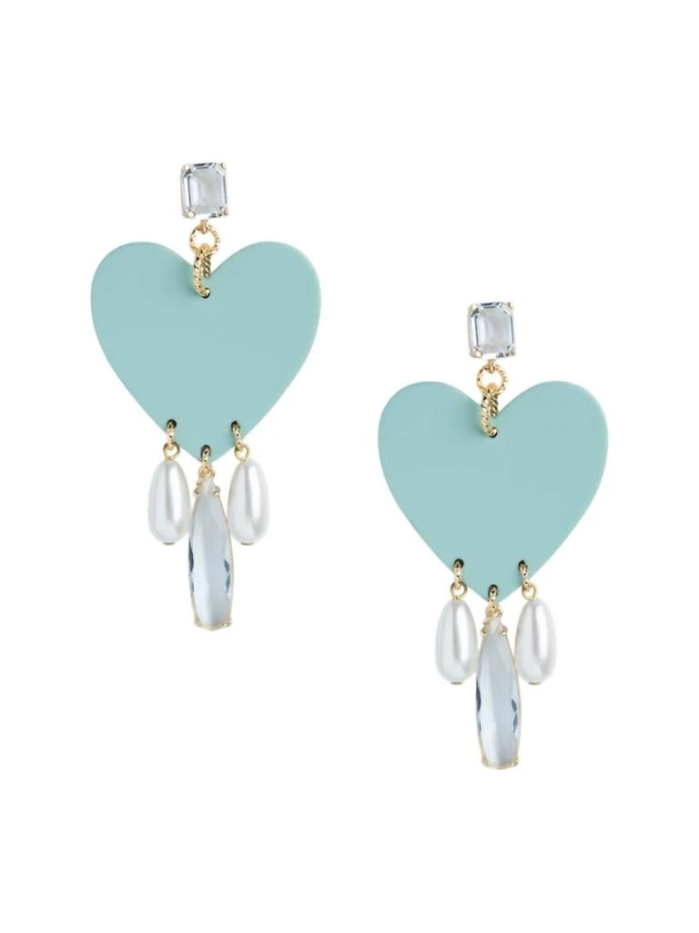 商品Neely Phelan|Women's Jade Heart Drop Earrings In Blue,价格¥352,第1张图片