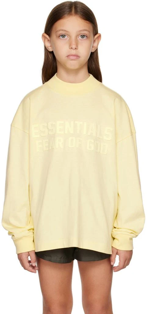 商品Essentials|Kids Yellow Logo Long Sleeve T-Shirt,价格¥214,第1张图片