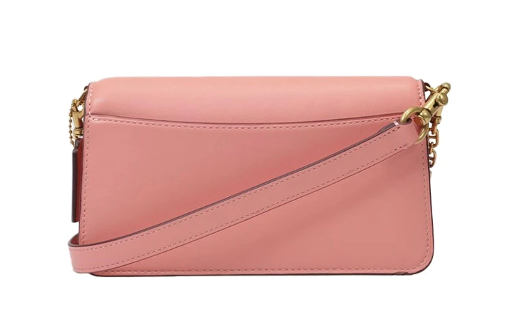 商品[国内直发] Coach|蔻驰 Beat 21 复古链条C扣 牛皮 口盖包斜挎单肩包 小号 女款 粉色,价格¥2465,第4张图片详细描述
