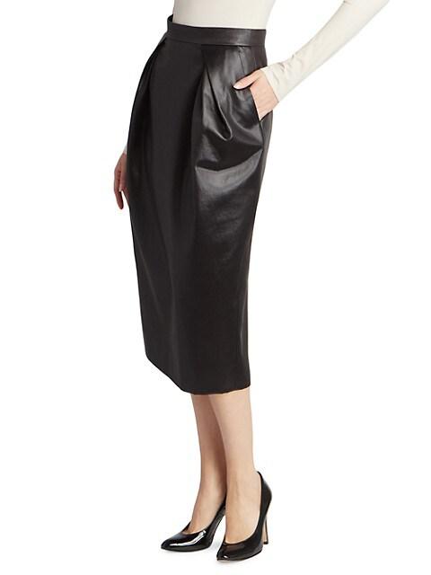 Faux Leather Cocoon Skirt商品第4张图片规格展示