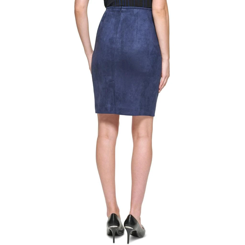 商品Calvin Klein|Petites Womens Faux Suede Professional Pencil Skirt,价格¥192,第2张图片详细描述