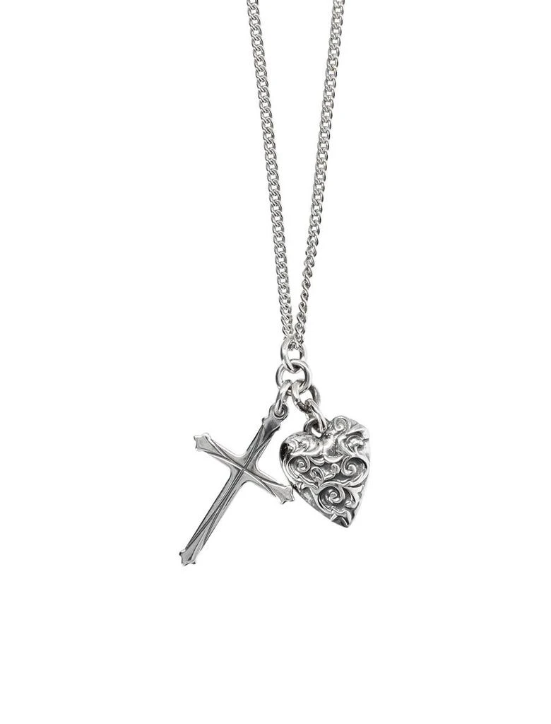 商品Emanuele Bicocchi|EMANUELE BICOCCHI Cross and heart pendant necklace,价格¥1495,第2张图片详细描述