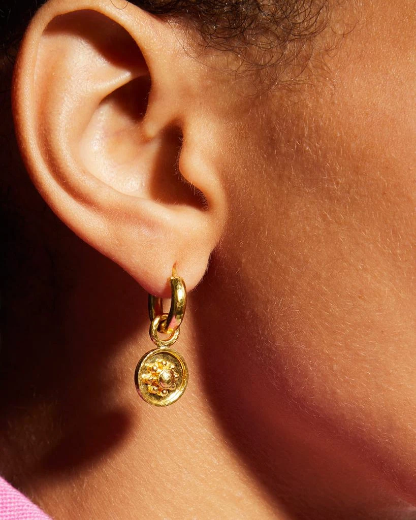 商品Elizabeth Locke|19k Gold Daisy Disc Earring Pendants,价格¥12102,第2张图片详细描述