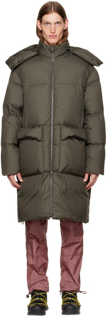 2 Moncler 1952 Gray Canvey Long Down Jacket商品第1张图片规格展示