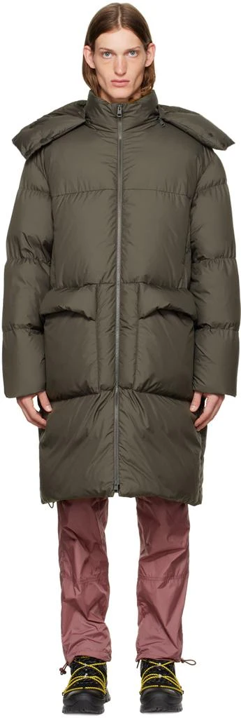 商品Moncler|2 Moncler 1952 Gray Canvey Long Down Jacket,价格¥21351,第1张图片