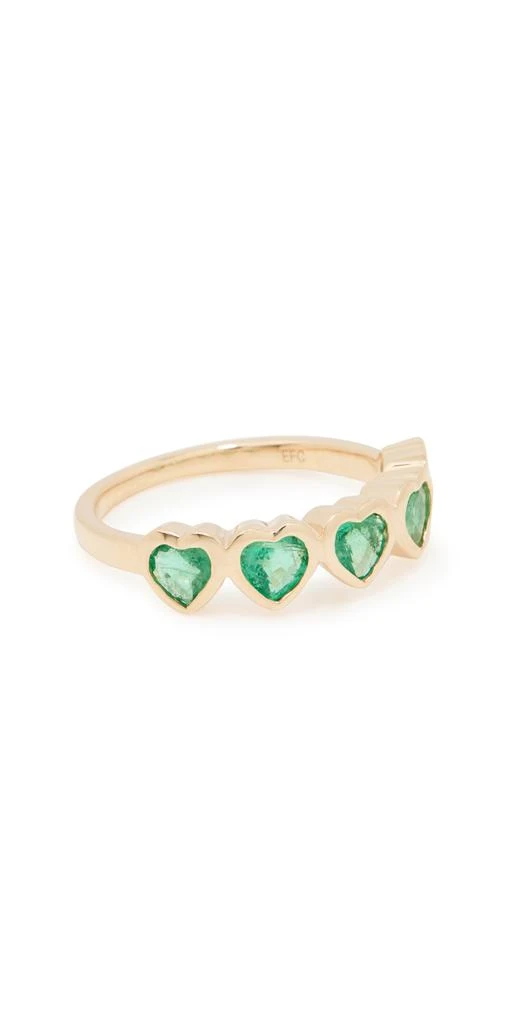商品Effy|EF Collection 14k 黄金多色绿宝石心形戒指,价格¥14676,第1张图片