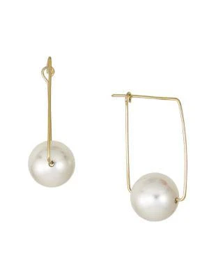 商品BELPEARL|14K Yellow Gold & 8.5-9MM Cultured Pearl Earrings,价格¥822,第1张图片