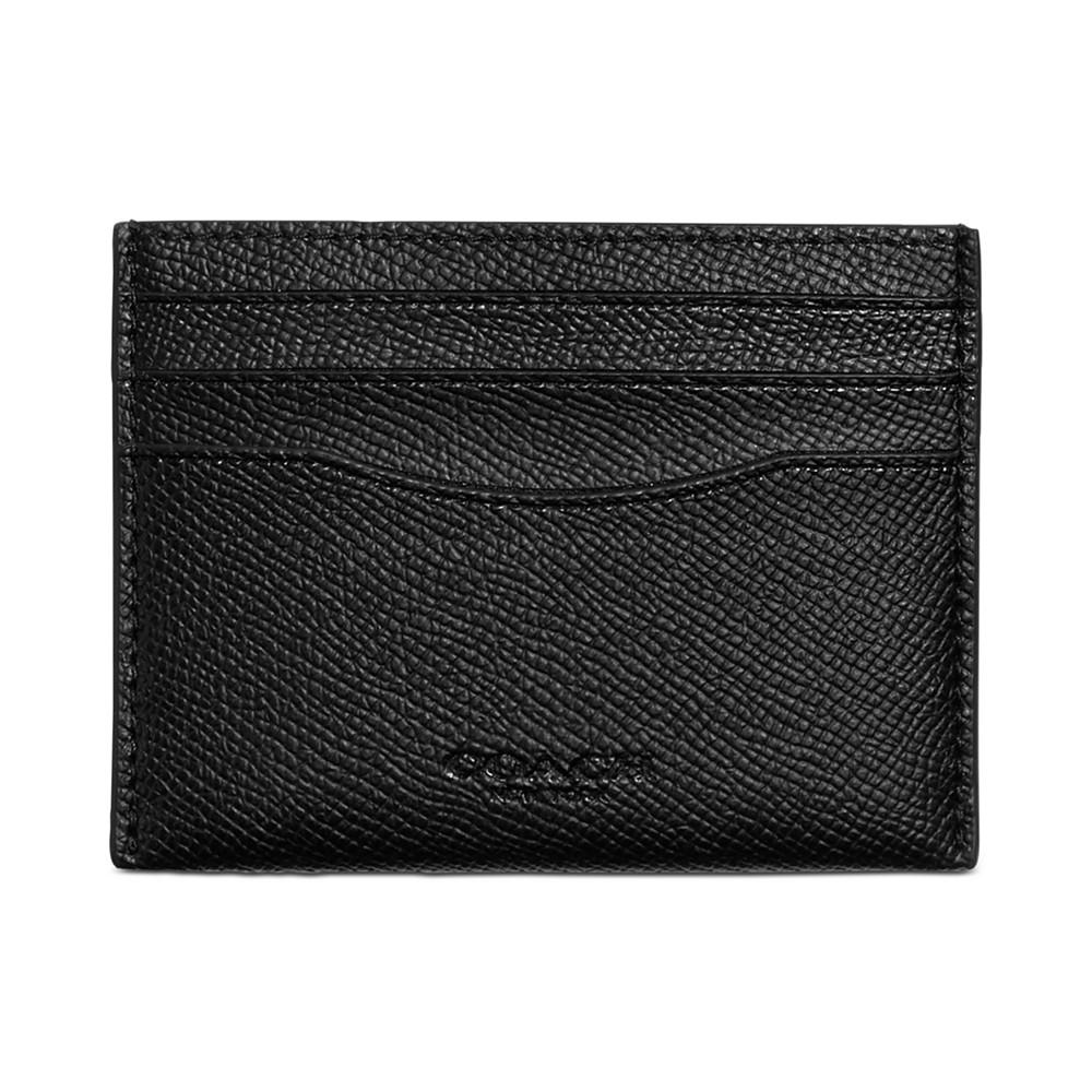 Men's Flat Crossgrain Leather Card Case商品第1张图片规格展示