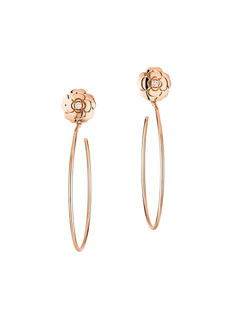 Bouton De Camélia Extrait De Camélia Hoop Earrings商品第1张图片规格展示