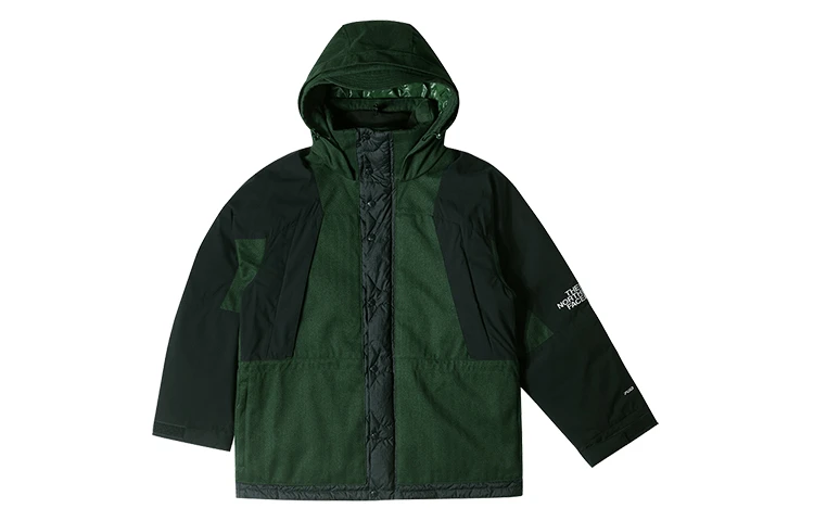商品[国内直发] The North Face|北面 UE系列 FW23 Urban Exploration系列 字母拼色保暖连帽700蓬羽绒服 男款 绿色,价格¥1505,第1张图片