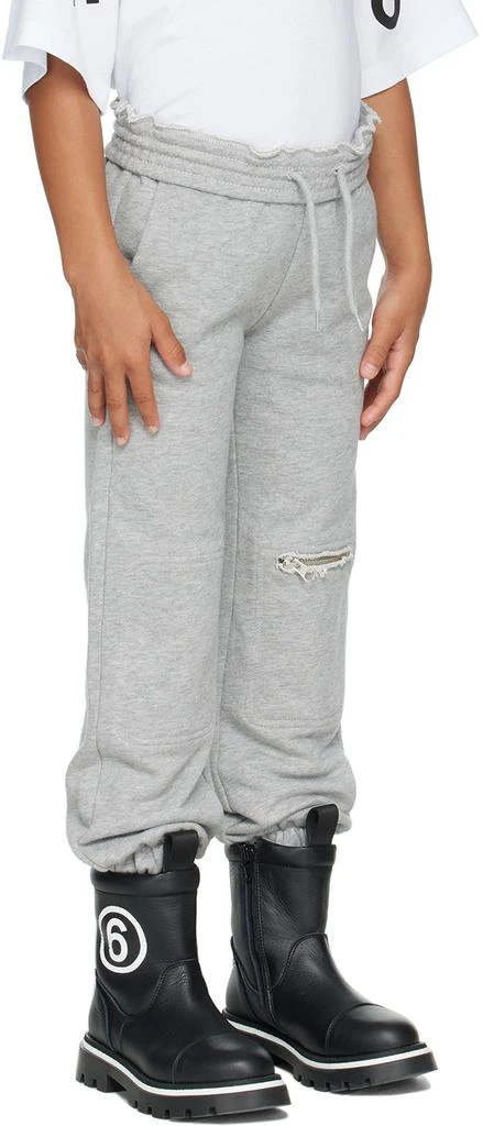 商品MM6|Kids Gray Zip Vent Track Pants,价格¥926,第2张图片详细描述