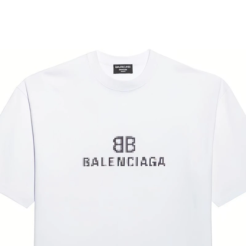 商品[国内直发] Balenciaga|巴黎世家 Logo印花字母套头短袖T恤 男女同款 白色,价格¥4367,第7张图片详细描述