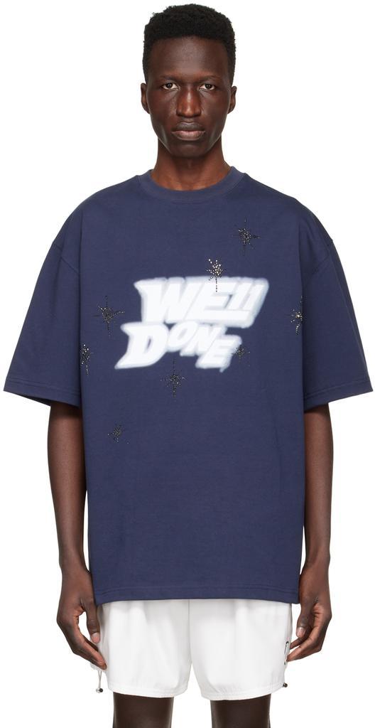 商品We11done|Navy Cotton T-Shirt,价格¥3421,第1张图片