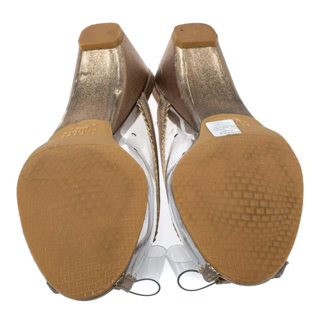 Stuart Weitzman Gold and Clear PVC Mules Size 36.5 商品