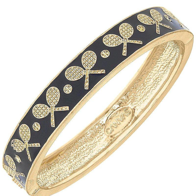 商品Canvas Style|Briar Tennis Racquet Enamel Hinge Bangle In Navy,价格¥347,第1张图片
