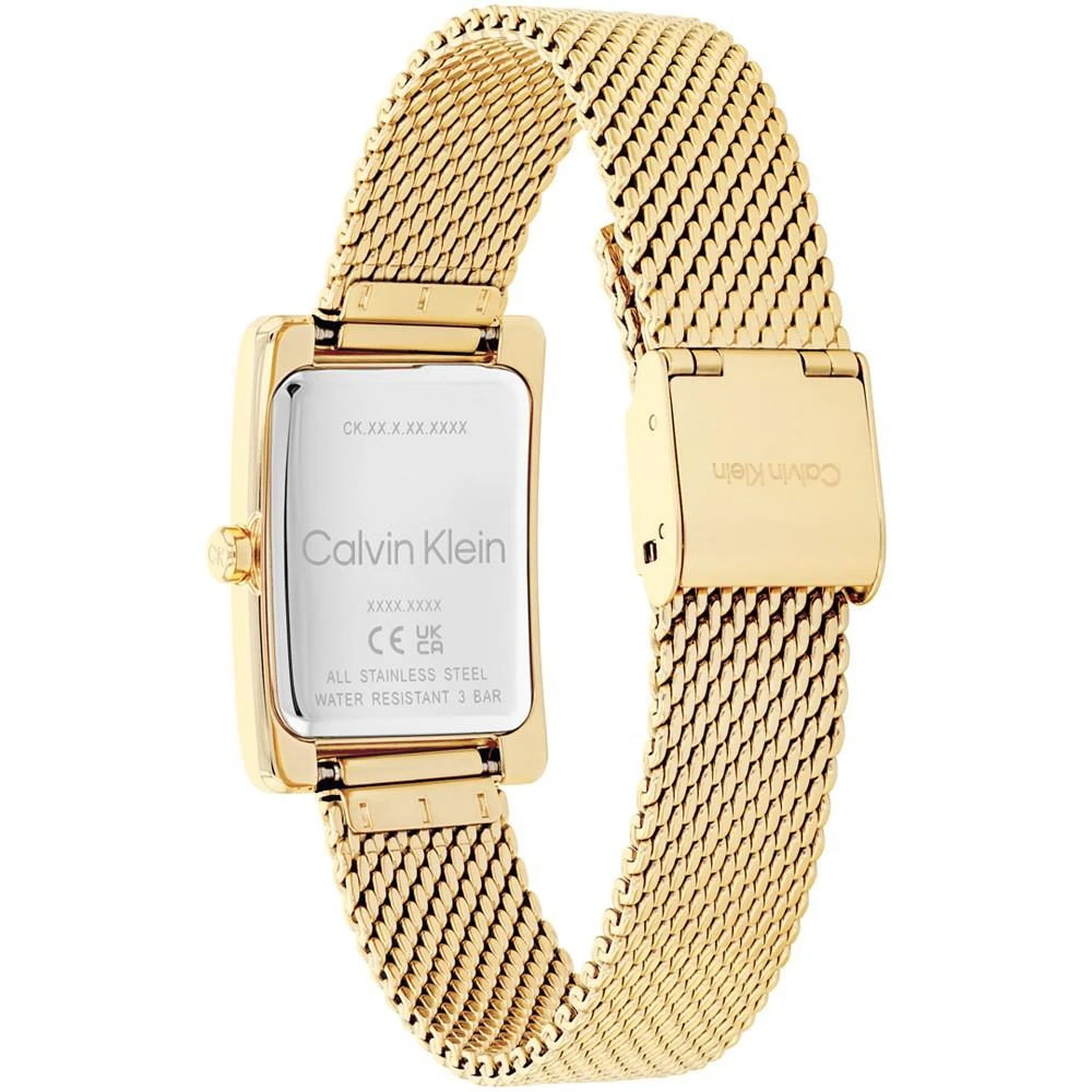 商品Calvin Klein|Women's Two Hand Gold-Tone Stainless Steel Mesh Bracelet Watch 22.5mm,价格¥1276,第3张图片详细描述