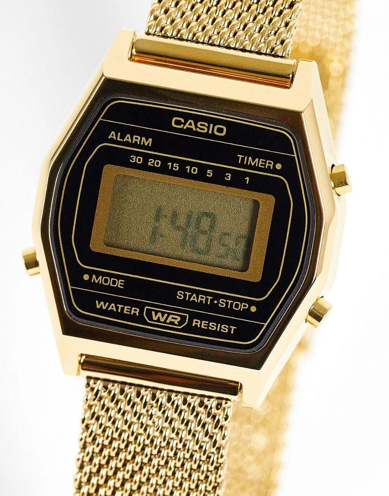 商品Casio|Casio vintage mesh bracelet strap watch in gold,价格¥526,第1张图片