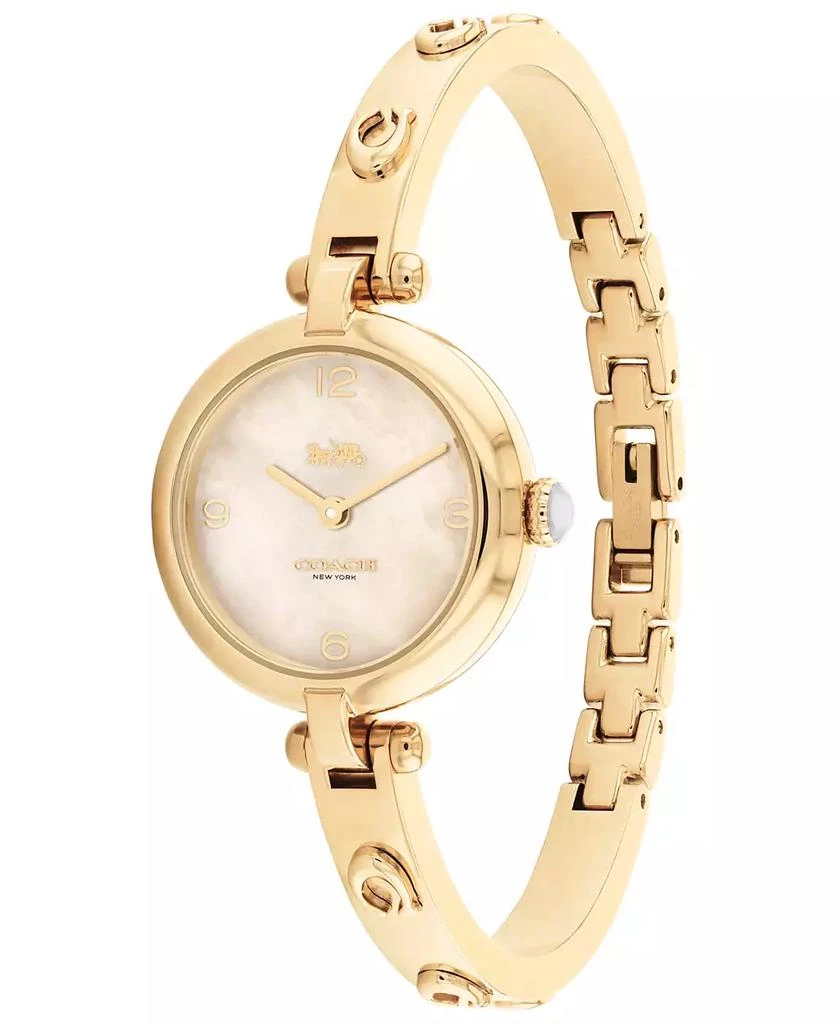 商品Coach|Women's Cary Gold-tone Bangle Bracelet Watch,价格¥2043,第3张图片详细描述