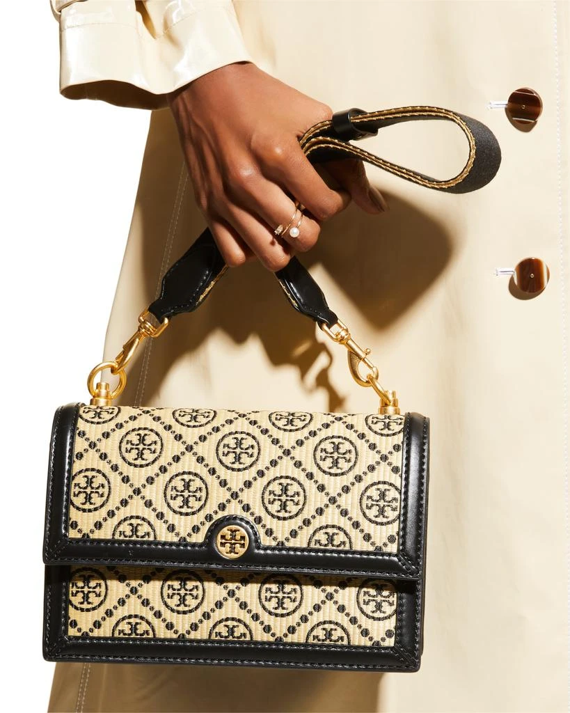 商品Tory Burch|Small T Monogram Raffia Shoulder Bag,价格¥2769,第2张图片详细描述