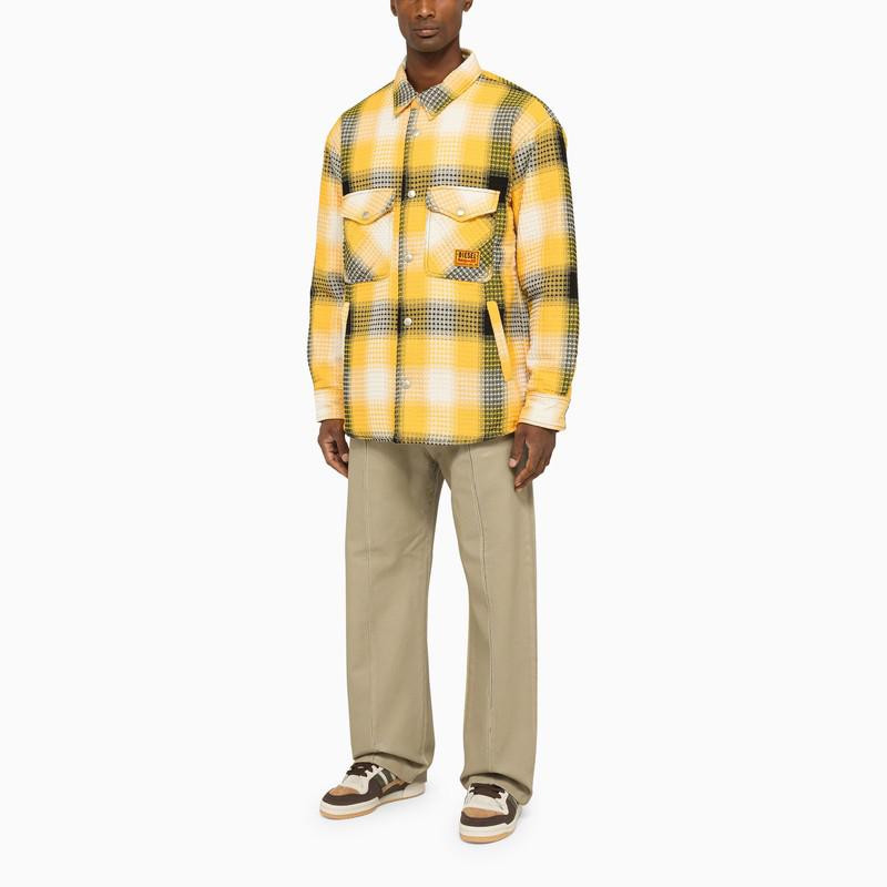 Yellow checked casual shirt商品第2张图片规格展示