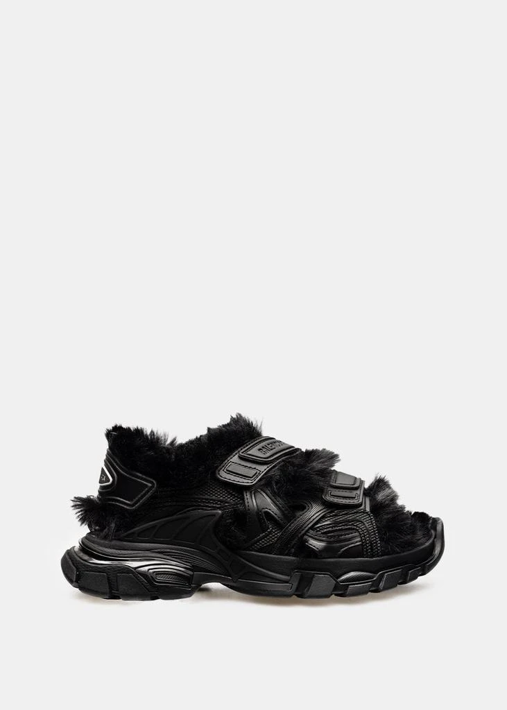 商品Balenciaga|Balenciaga Black Faux-Fur Track Sandals,价格¥3625,第1张图片
