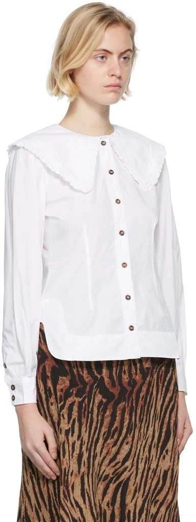 商品Ganni|White Balloon Sleeve Shirt,价格¥388,第2张图片详细描述