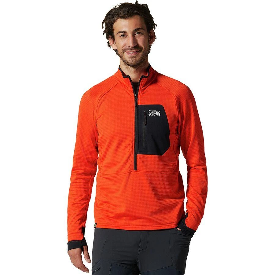 商品Mountain Hardwear|Polartec Power Grid Half-Zip Jacket - Men's,价格¥754,第1张图片