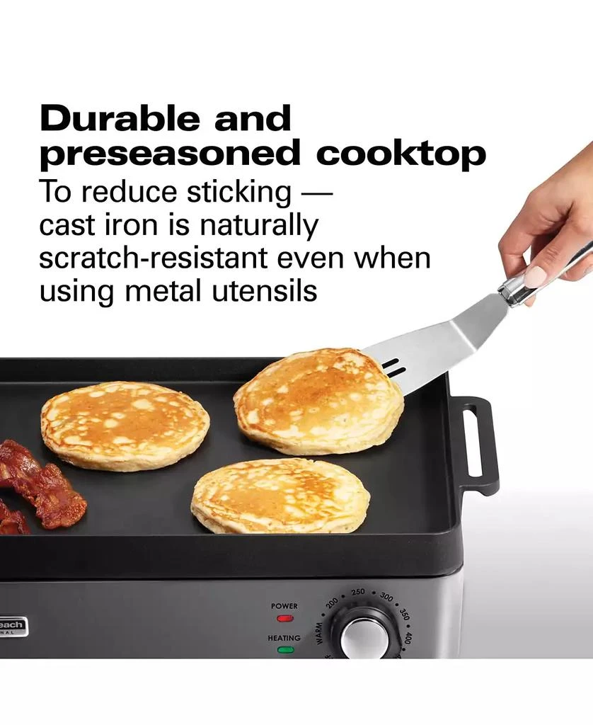 商品Hamilton Beach|Professional Cast Iron Electric Grill - 38560,价格¥1058,第5张图片详细描述