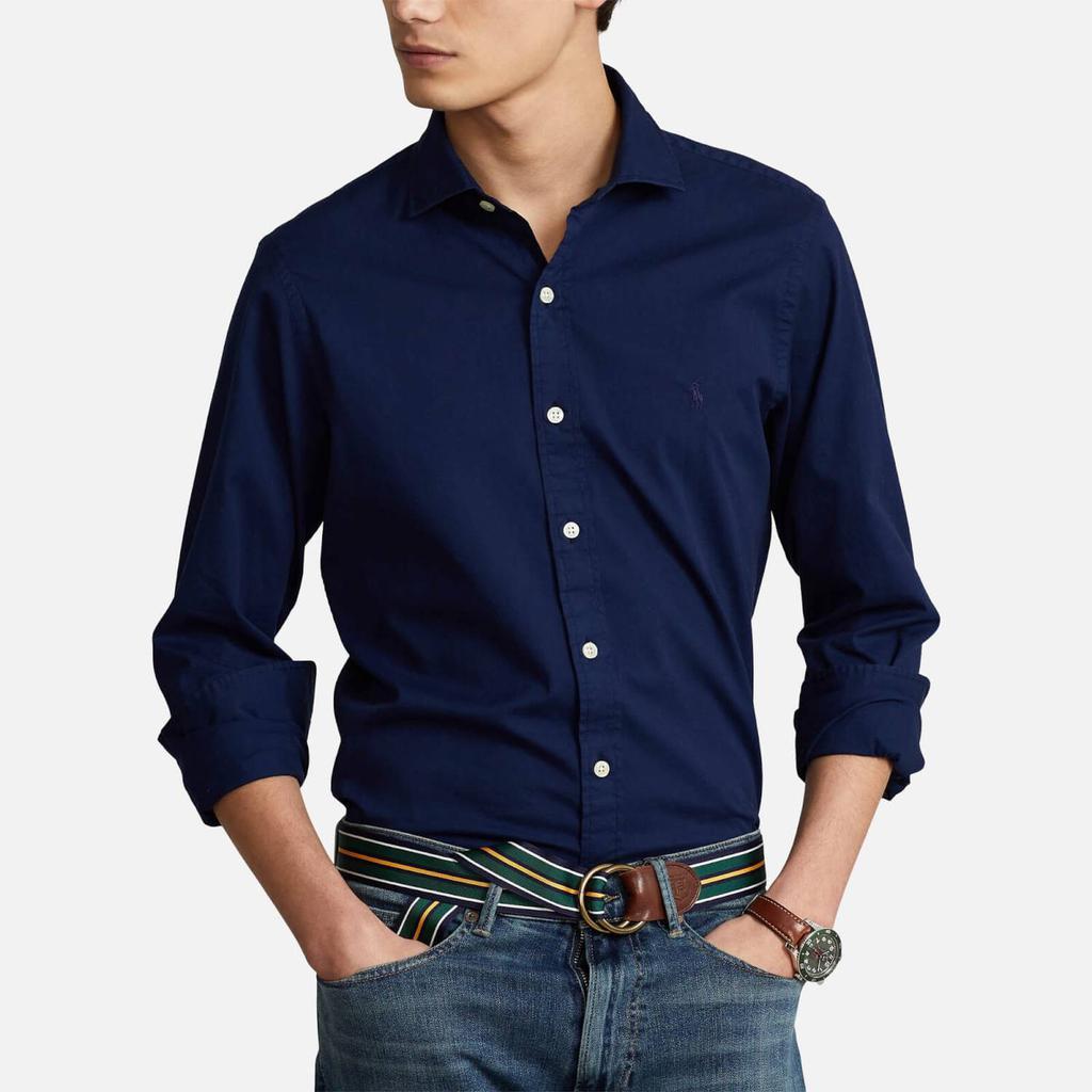 商品Ralph Lauren|Polo Ralph Lauren Men's Slim Fit Garment Dyed Twill Shirt - Newport Navy,价格¥1065,第1张图片