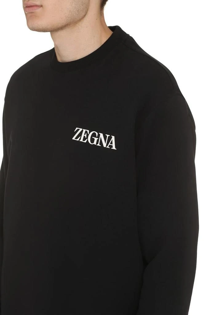 商品Zegna|ZEGNA LOGO DETAIL COTTON SWEATSHIRT,价格¥3218,第5张图片详细描述