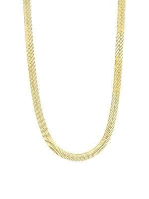 商品Sterling Forever|14K Goldplated Herringbone Chain Necklace/18",价格¥187,第1张图片