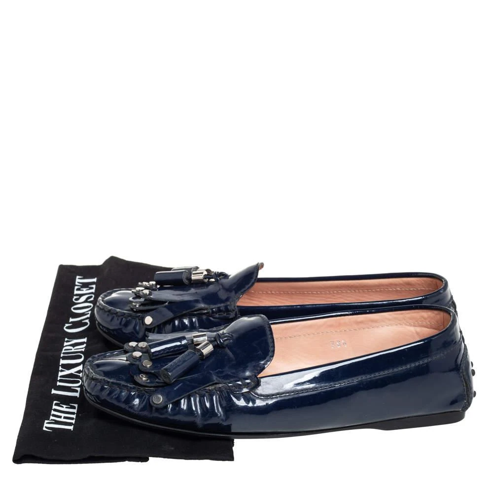 Tod's Blue Patent Leather Slip On Loafers Size 38.5  商品