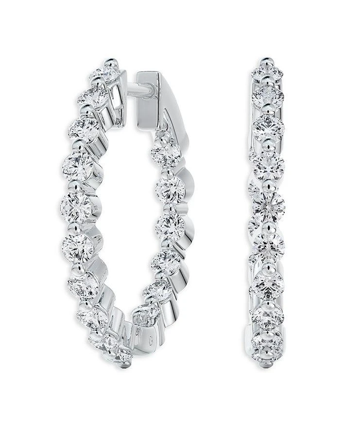 商品De Beers Forevermark|Diamond Hoop Earrings in 18K White Gold, 1.00 ct. t.w. - 100% Exclusive,价格¥13066,第1张图片