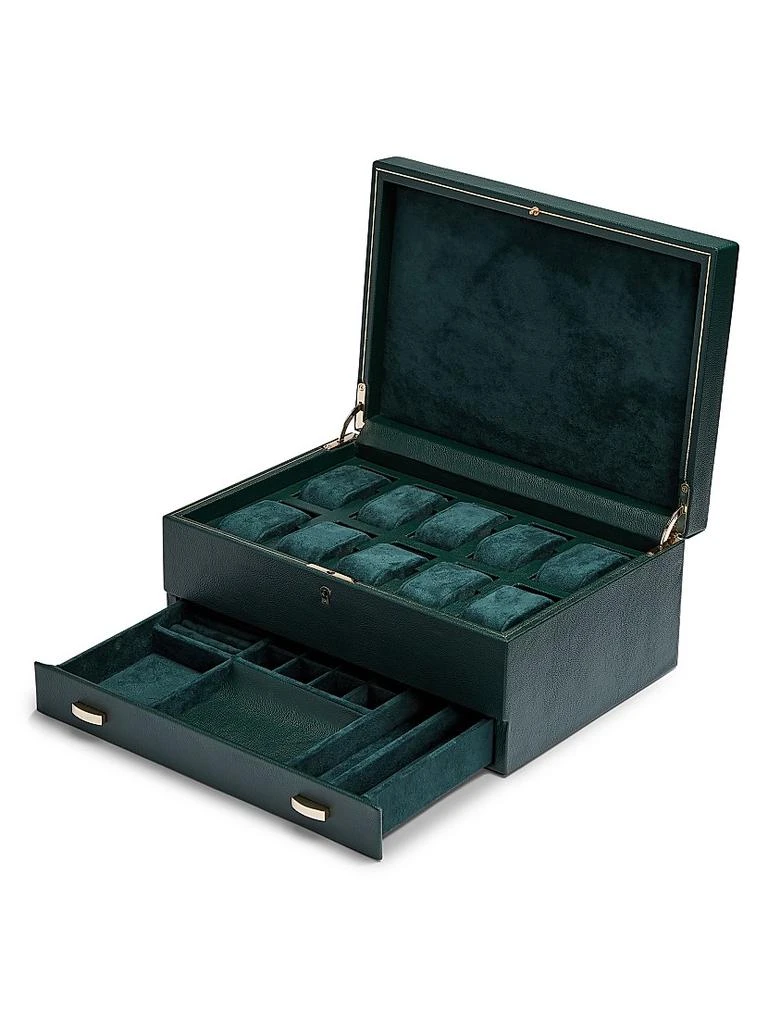 商品Wolf|British Racing Green 10-Piece With Drawer Watch Box,价格¥5190,第4张图片详细描述