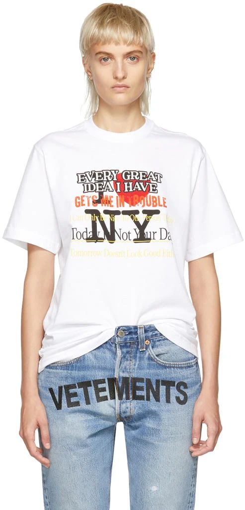 商品Vetements|White New York Tourist T-Shirt,价格¥470,第1张图片