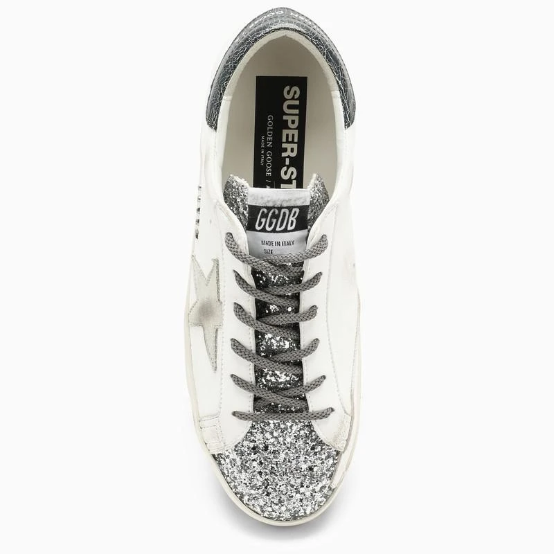 商品Golden Goose|Cream/silver/green Super-Star trainer,价格¥3678,第3张图片详细描述