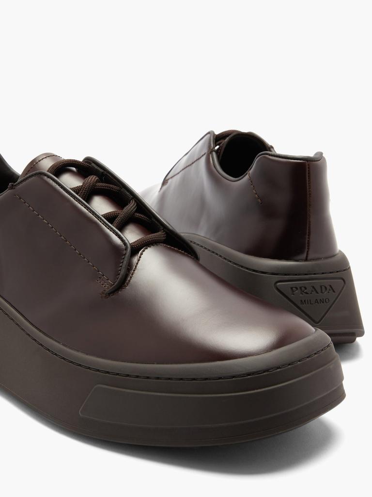 Chunky-sole logo-debossed leather Derby shoes商品第6张图片规格展示