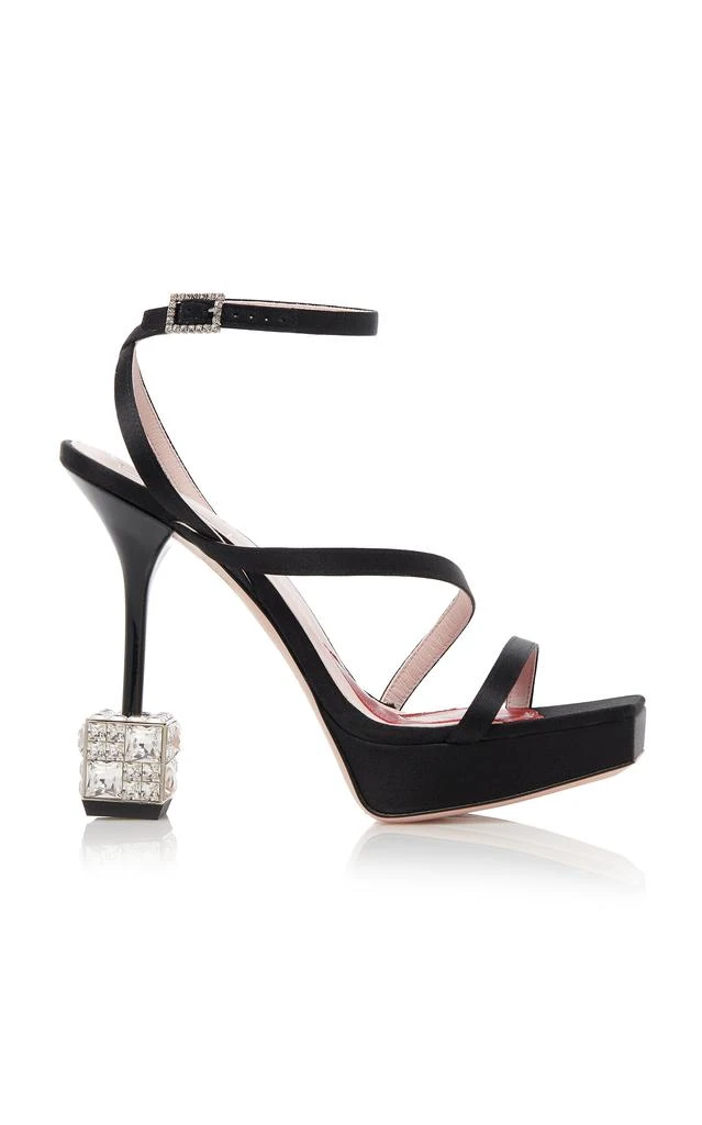 商品Roger Vivier|Roger Vivier - Embellished-Cube Satin Sandals - Black - IT 36 - Moda Operandi,价格¥17587,第1张图片