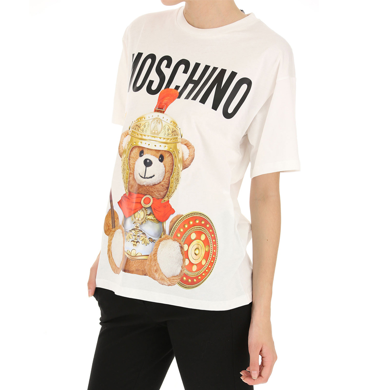 Moschino 莫斯奇诺 女士米白色罗马泰迪熊T恤 EV0703-5527-2002-912商品第4张图片规格展示