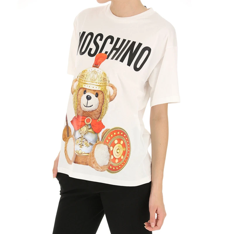 Moschino 莫斯奇诺 女士米白色罗马泰迪熊T恤 EV0703-5527-2002-912 商品
