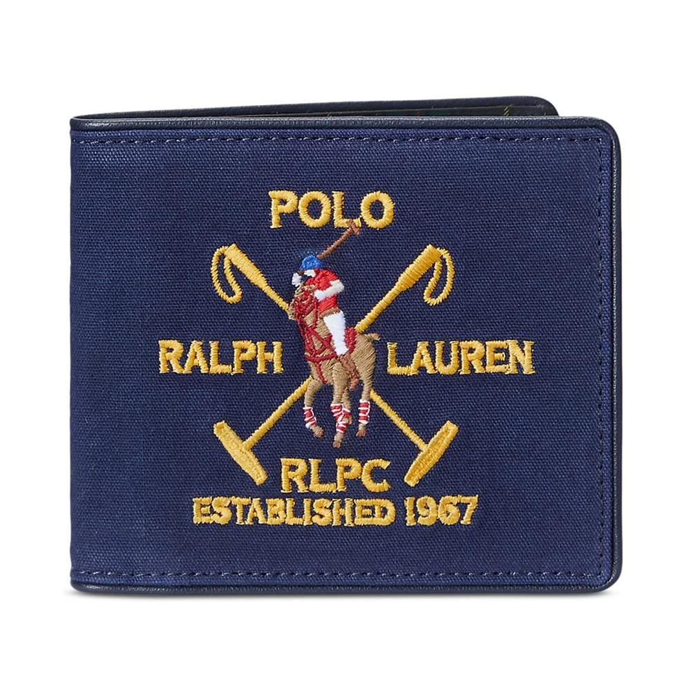 商品Ralph Lauren|Men's Crest Canvas & Leather Billfold Wallet,价格¥560,第1张图片