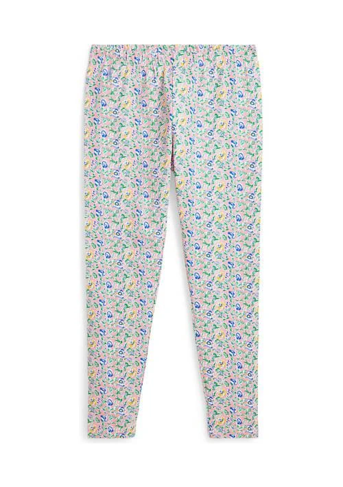 商品Ralph Lauren|Lauren Childrenswear Girls 7 16 Floral Stretch Jersey Leggings,价格¥300,第1张图片