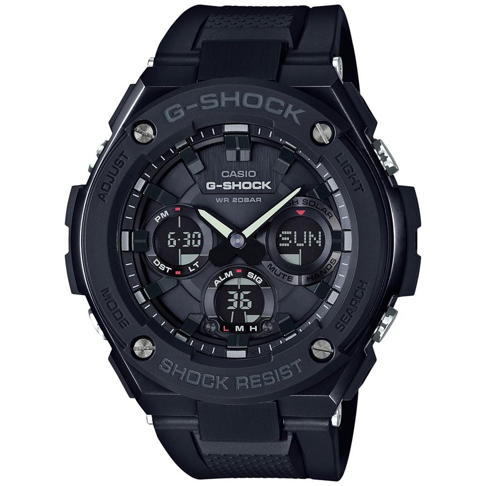 Men's Analog-Digital Black IP with Black Resin Strap G-Steel Watch 51x53mm GSTS100G-1B商品第1张图片规格展示