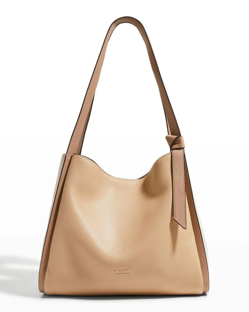 商品Kate Spade|knott large colorblock pebbled leather shoulder bag,价格¥1658,第1张图片