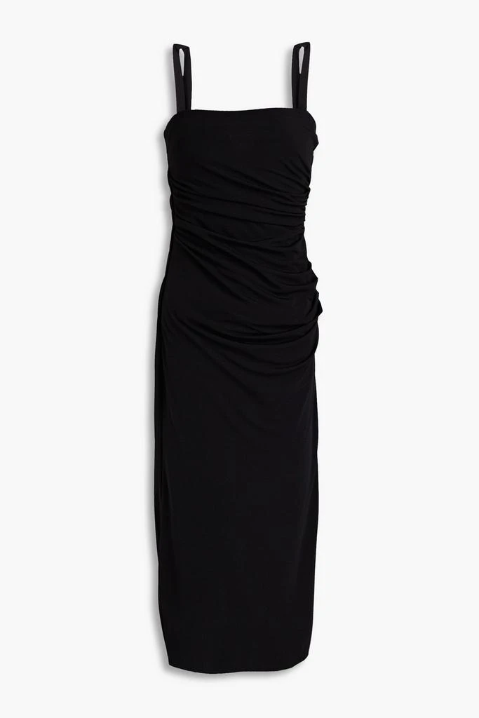 商品Helmut Lang|Ruched stretch-crepe midi dress,价格¥384-¥1277,第1张图片