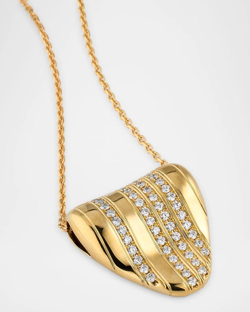 商品Peruffo|18K Yellow Gold Triangular Pendant Necklace with Diamonds,价格¥33458,第3张图片详细描述