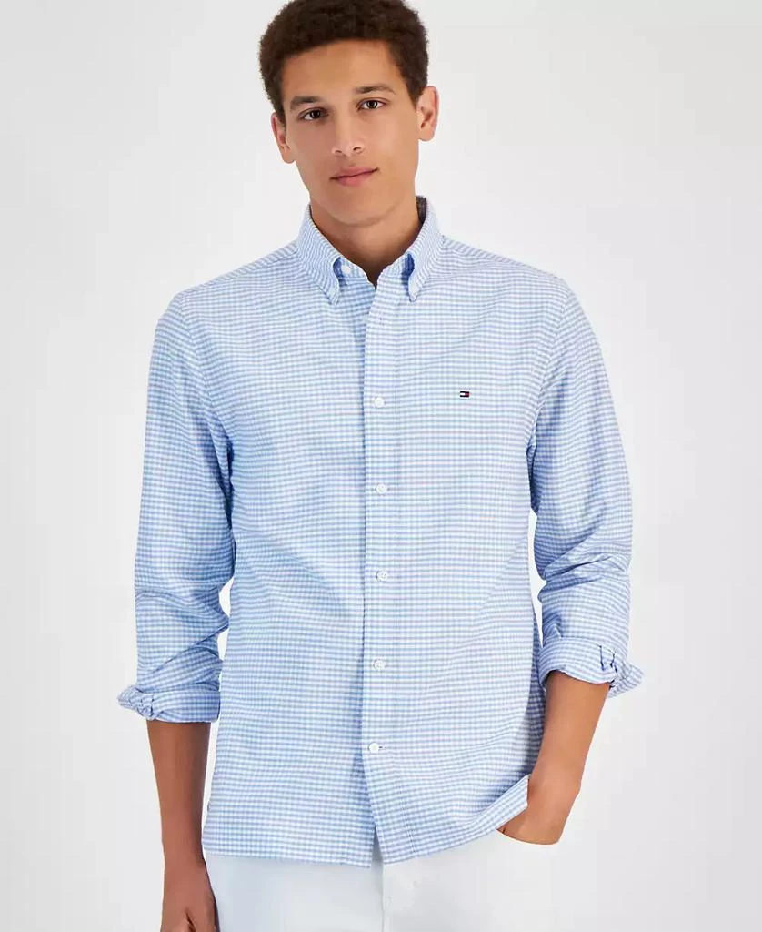 商品Tommy Hilfiger|Men's Gingham Long Sleeve Button-Down Oxford Shirt,价格¥593,第1张图片
